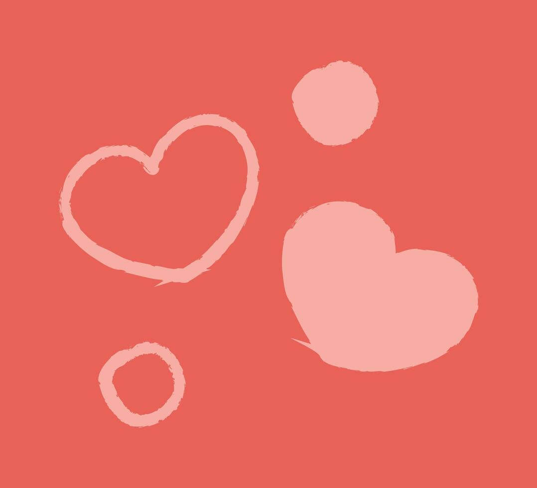 Two hearts and spots color vector