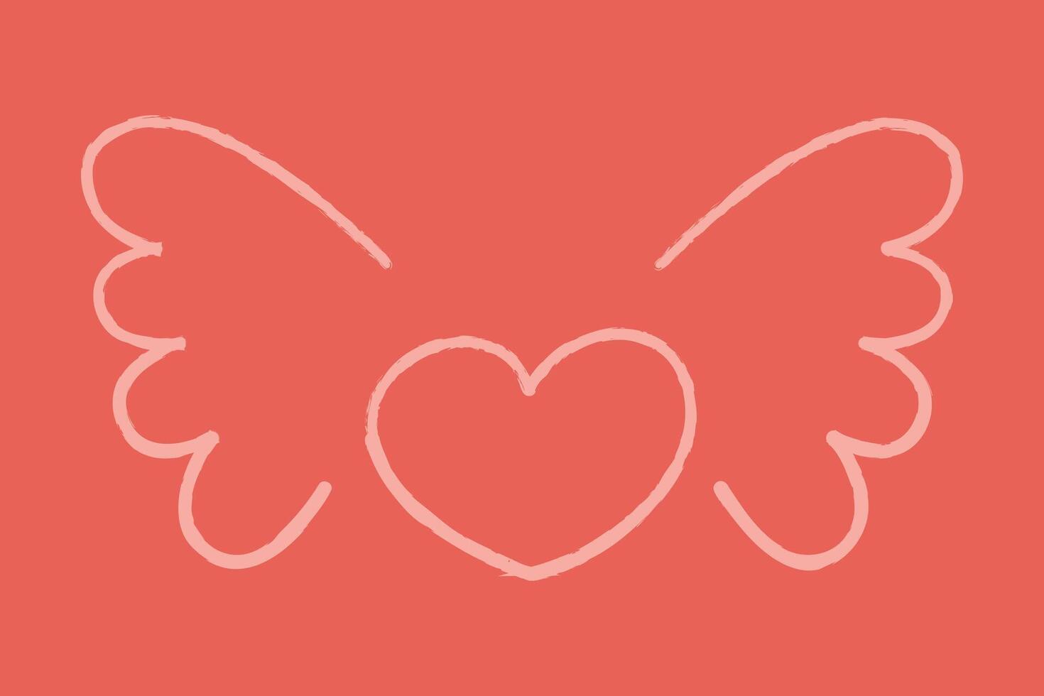 Heart with wings color vector