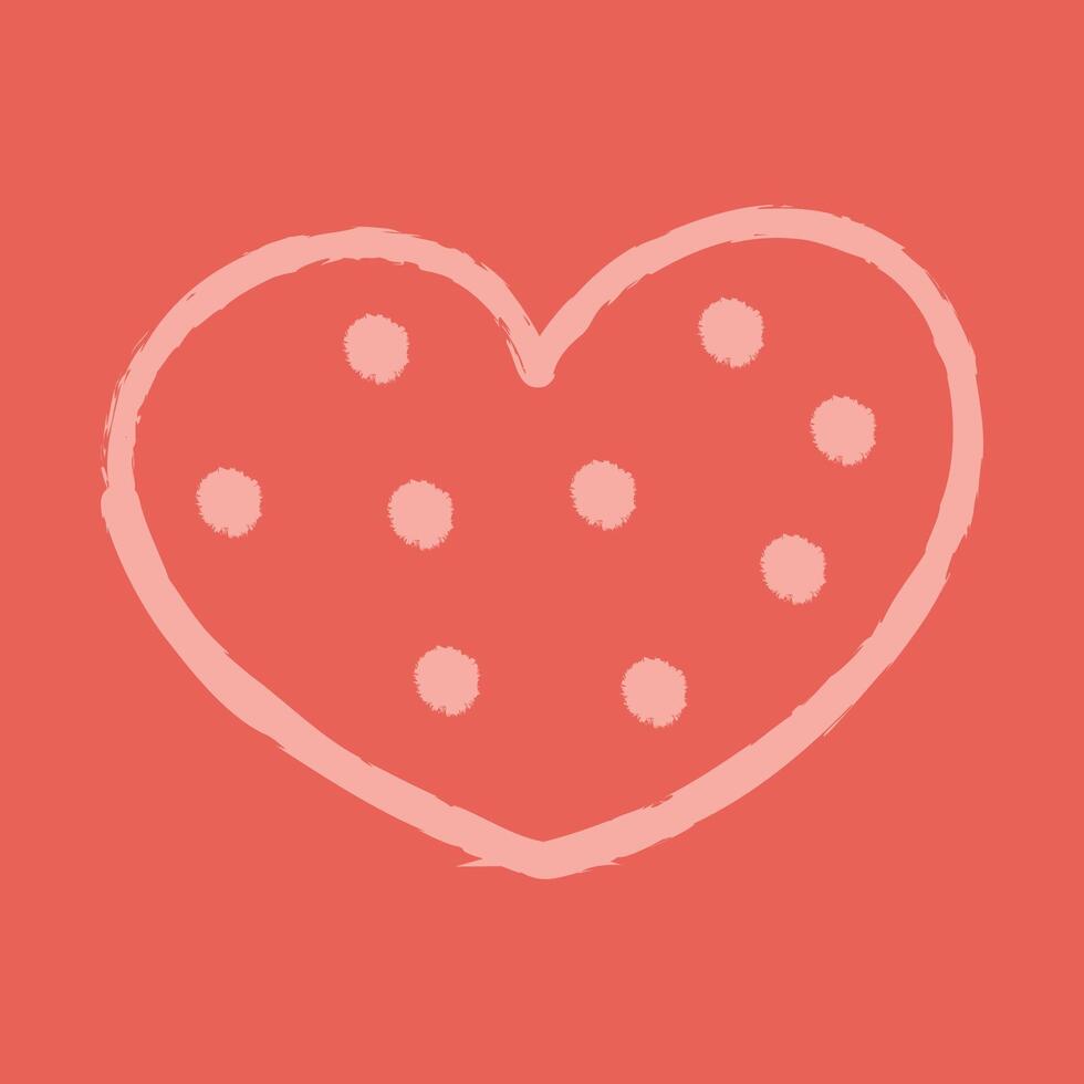 A simple heart with circles inside color vector