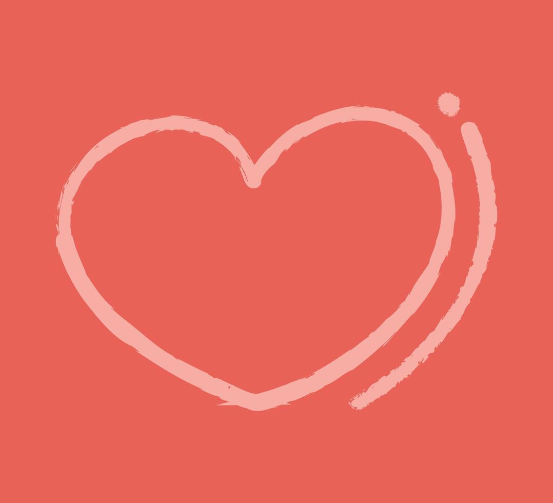 Simple hand draw doodle heart color vector