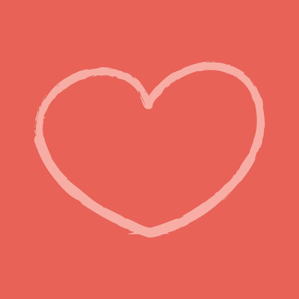Simple hand draw heart color vector