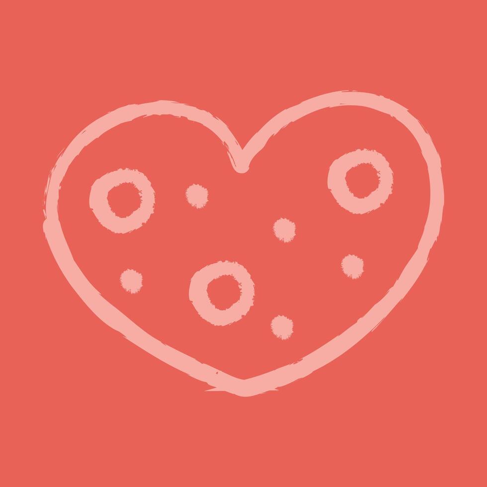 A simple heart with circles and spots inside color vector