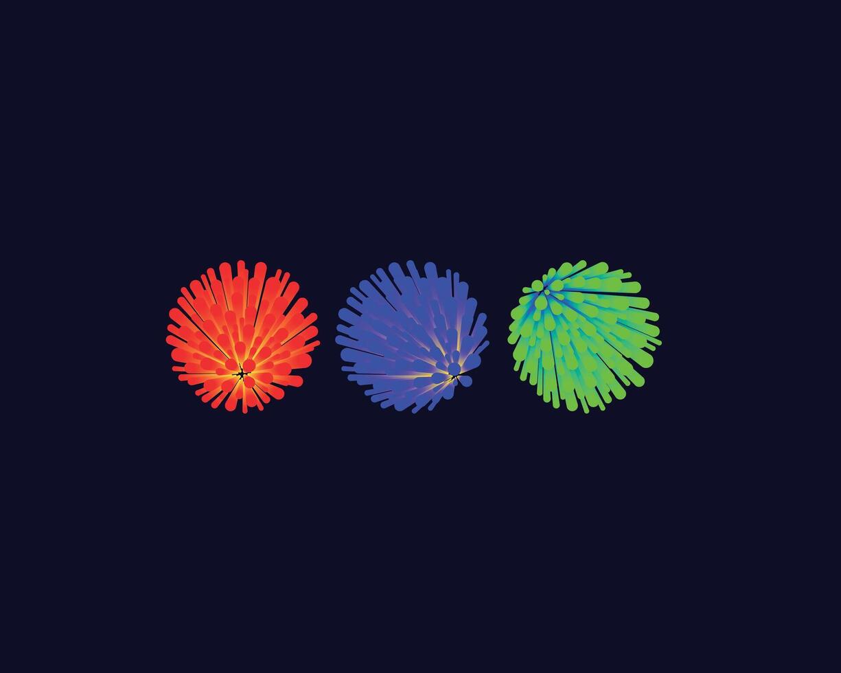 Three circles gradation ornament vector