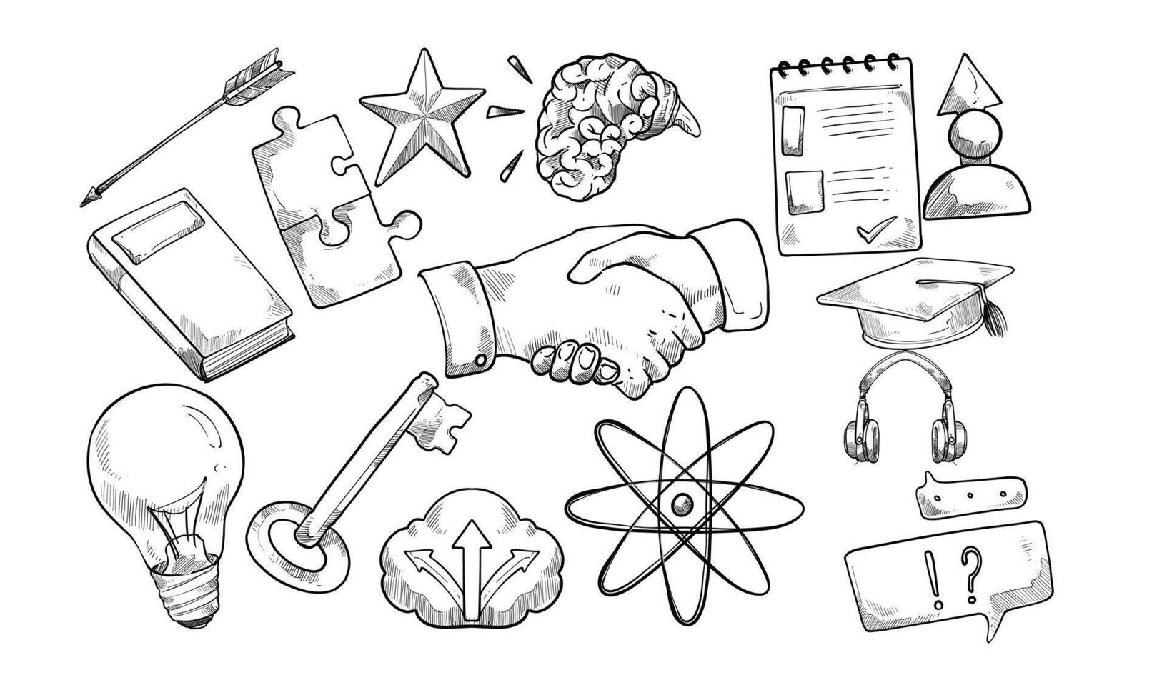 Mentoring and Training handdrawn collection vector