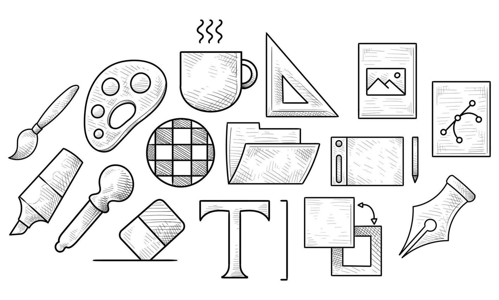 professional designer handdrawn collection vector