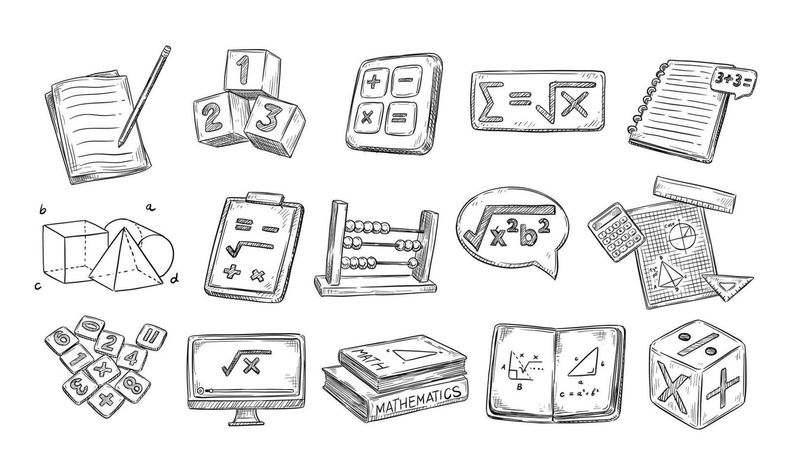 maths handdrawn collection vector