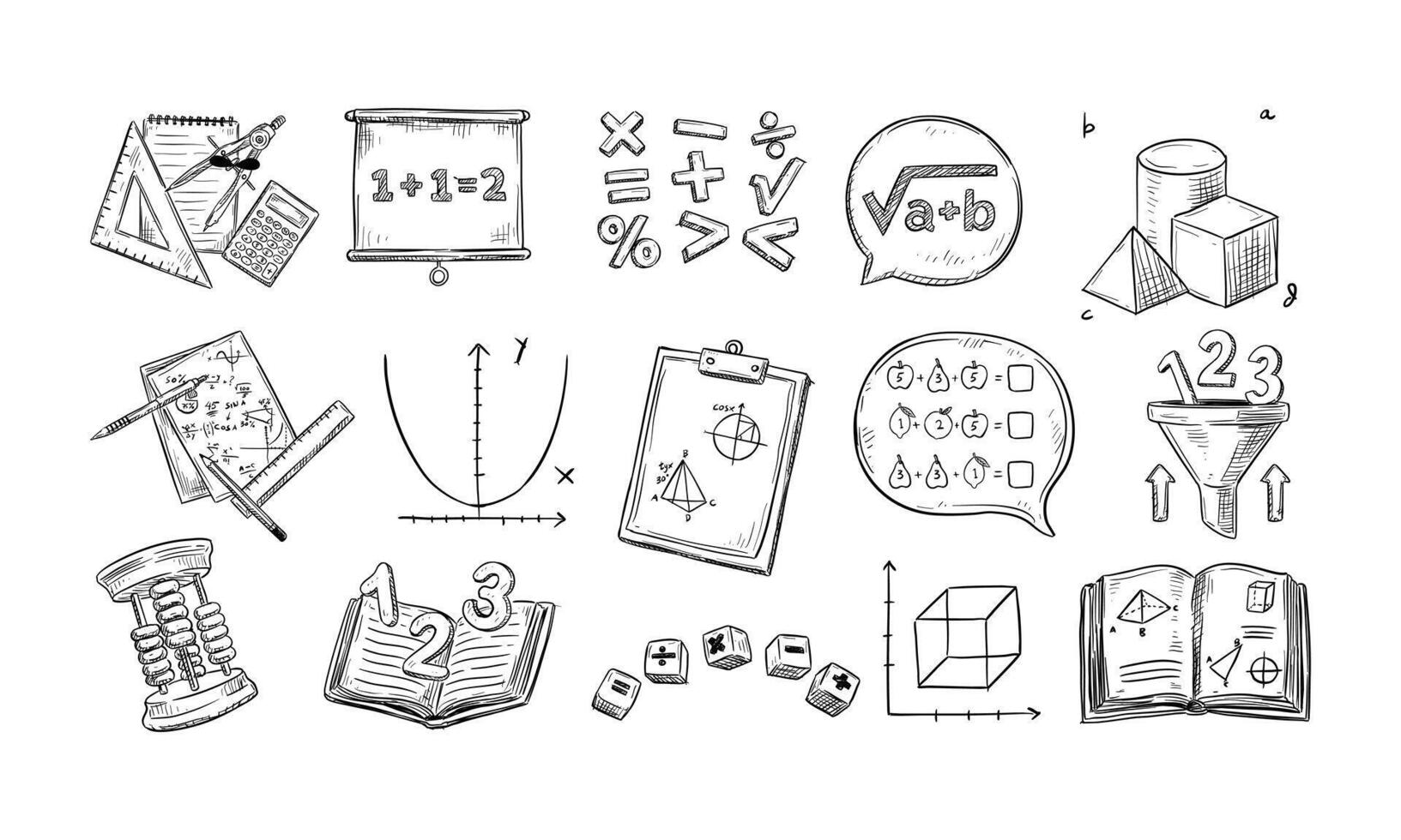 mathematic handdrawn collection vector