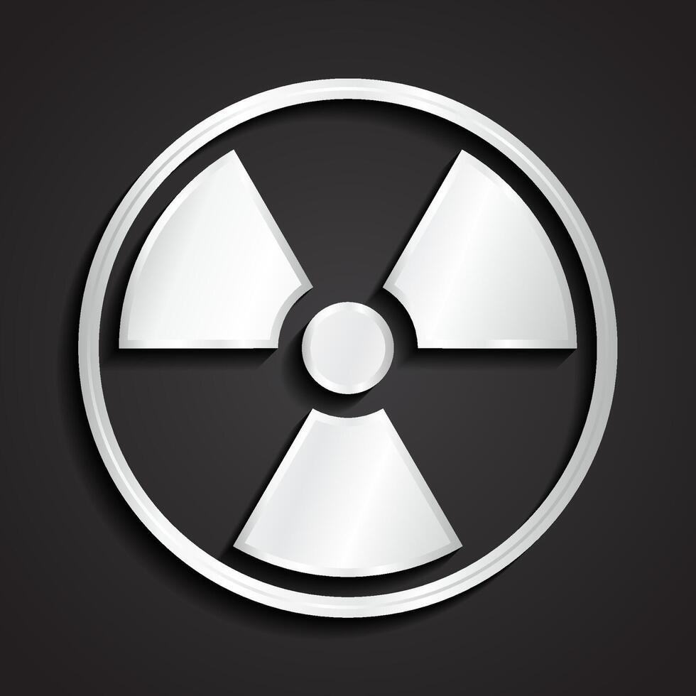 radioactive symbol 3d silver metal shape vector