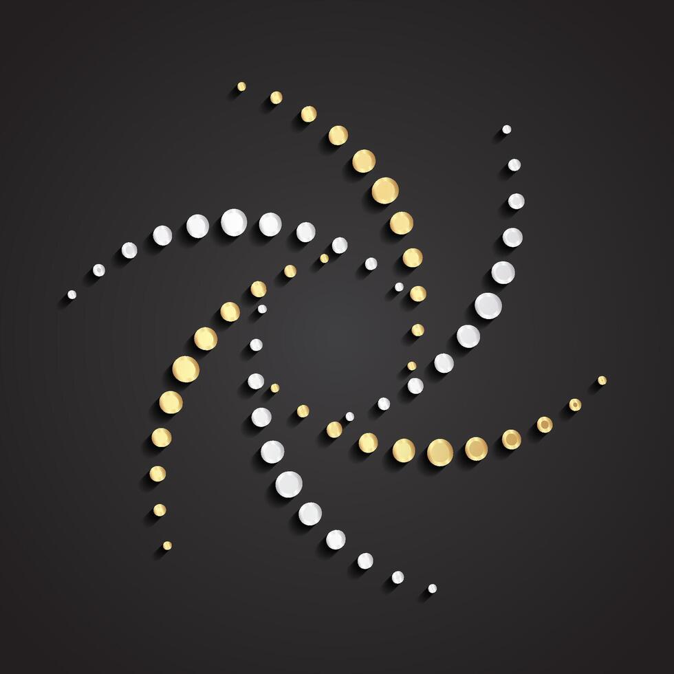 3d golden silver abstract science design symbol vector