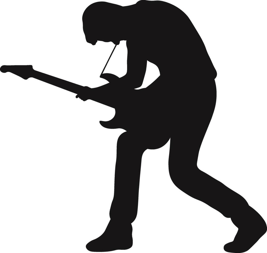 Jazz Guitarist Silhouette vector