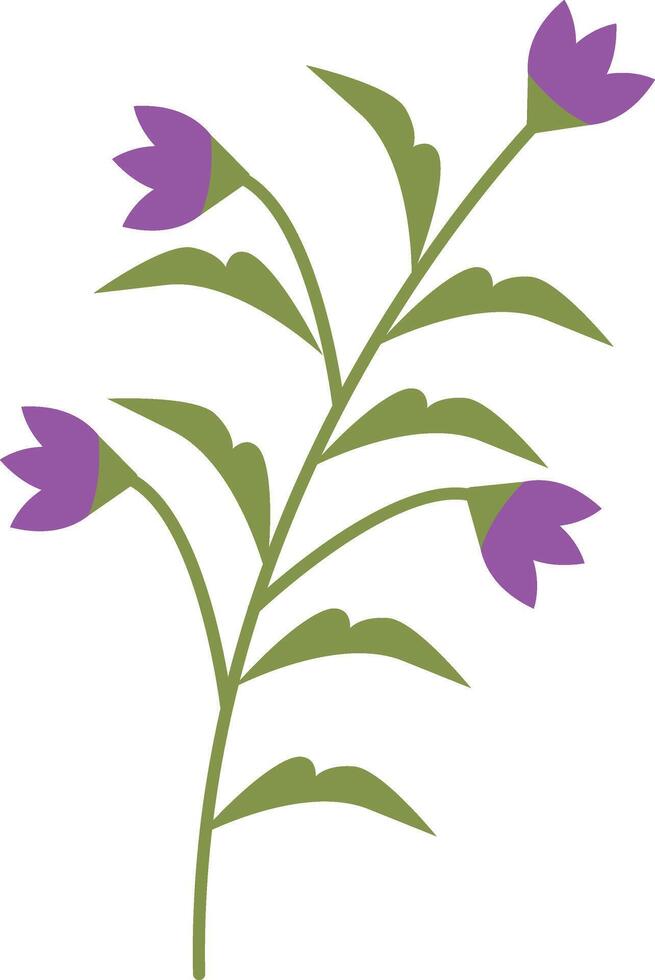 Cartoon Purple Spring Flower in Flat Design vector