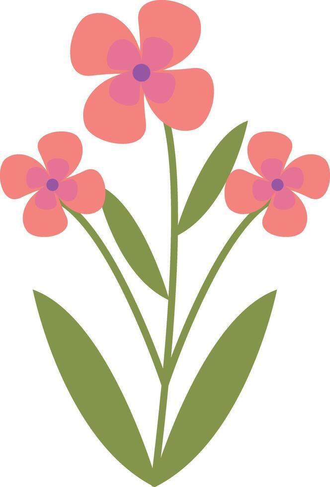 Three Stalks of Red Spring Flower vector