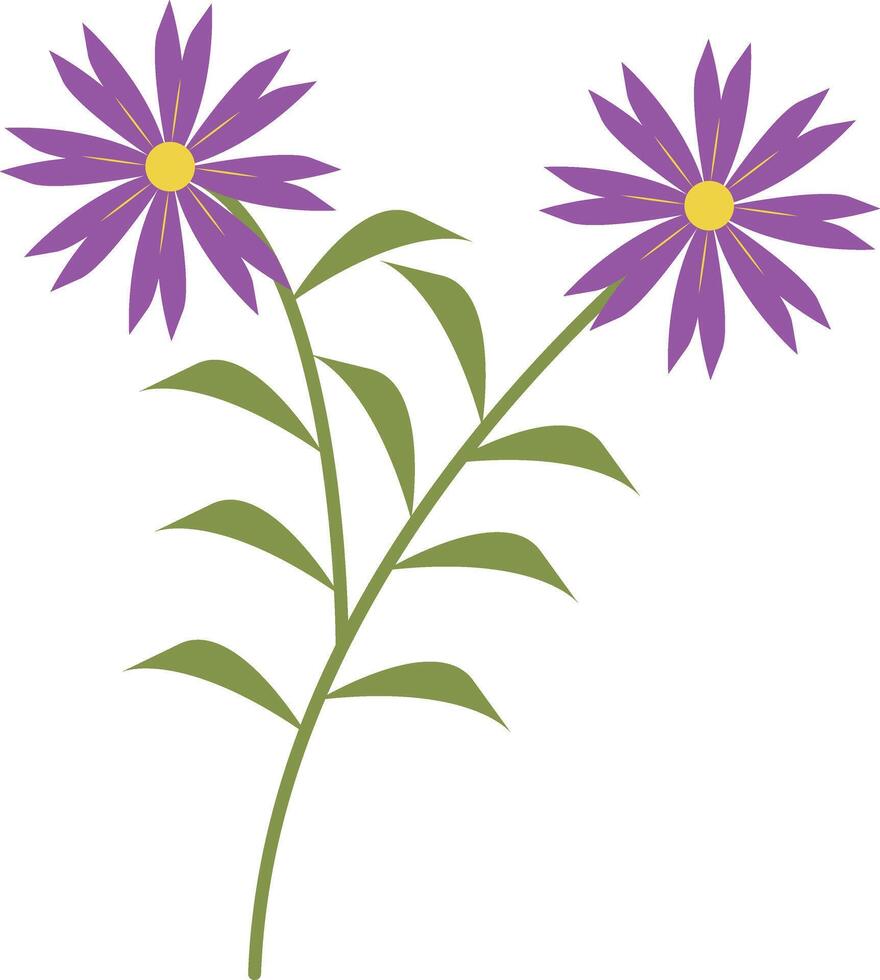 Cartoon Spring Flower with Violet Color Design vector