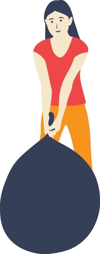 Woman Cleaning Illustration in Flat Design vector