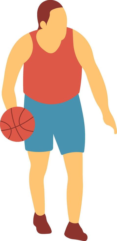 Basketball Player Illustration in Red Clothes vector