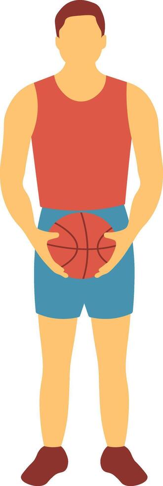 Basketball Player Illustration in Red Clothes vector