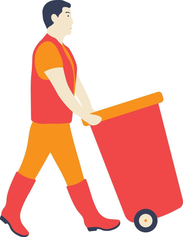 Man Cleaning Illustration in Flat Design vector