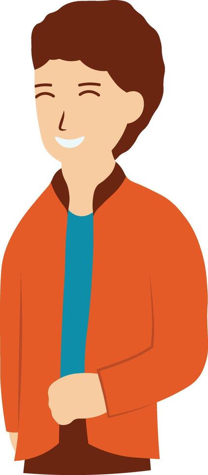 Male Laughing Character in Flat Design vector