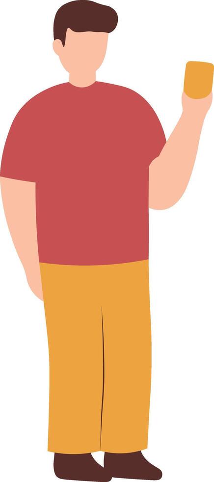 Man Holding Smartphone vector