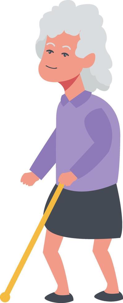Grandmother Illustration with Purple Clothes vector