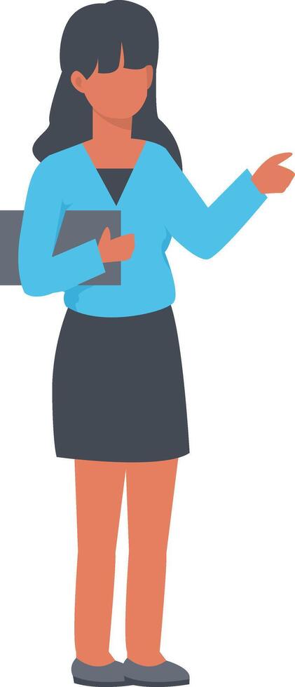 Woman Teacher Carrying Book in Flat Design vector