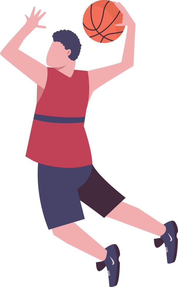 Man Basketball Player with Shooting Pose vector
