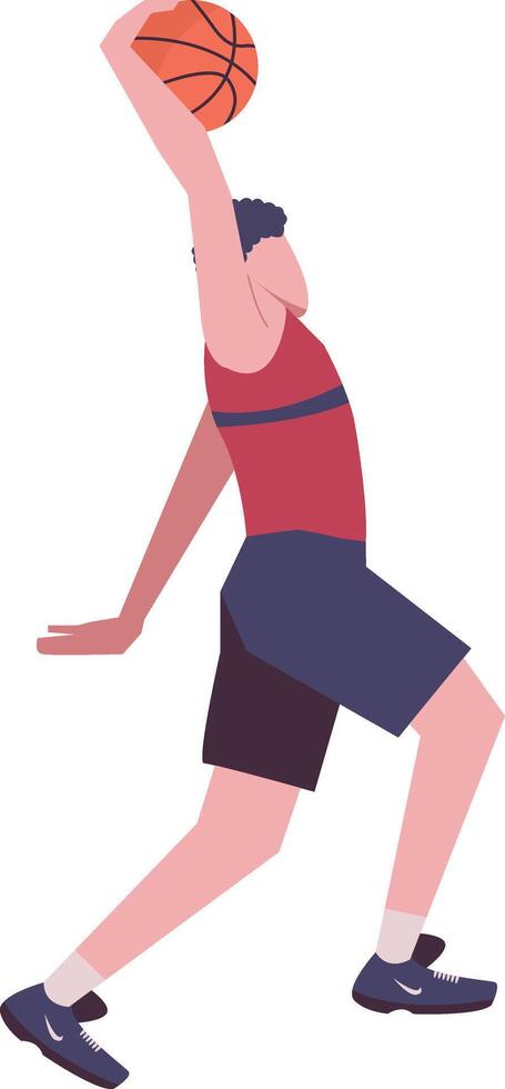 Man Basketball Player with Shooting Pose vector