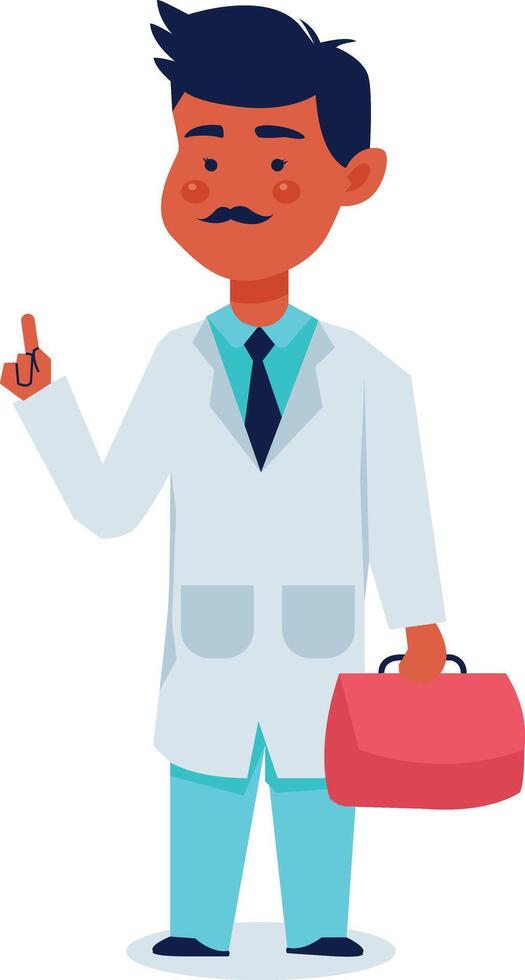 Male Doctor Profession with Bag vector