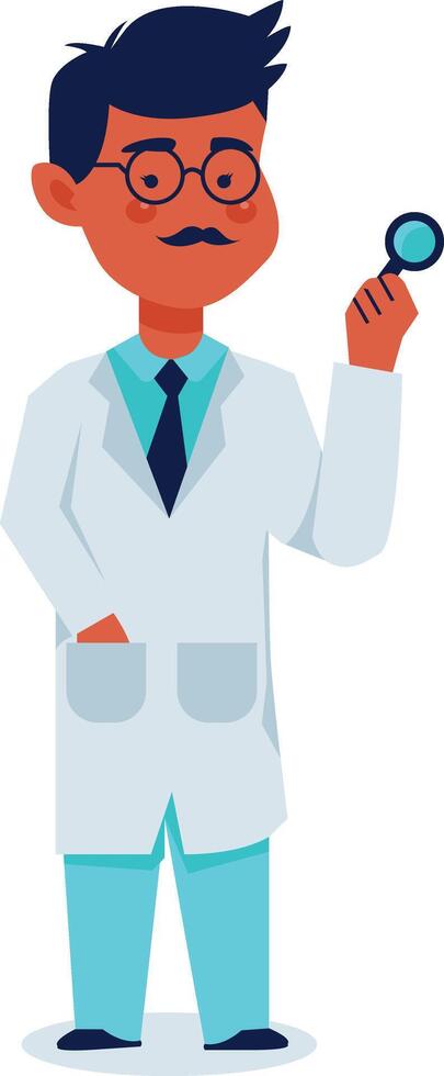 Male Doctor Profession with Magnifying Glass vector