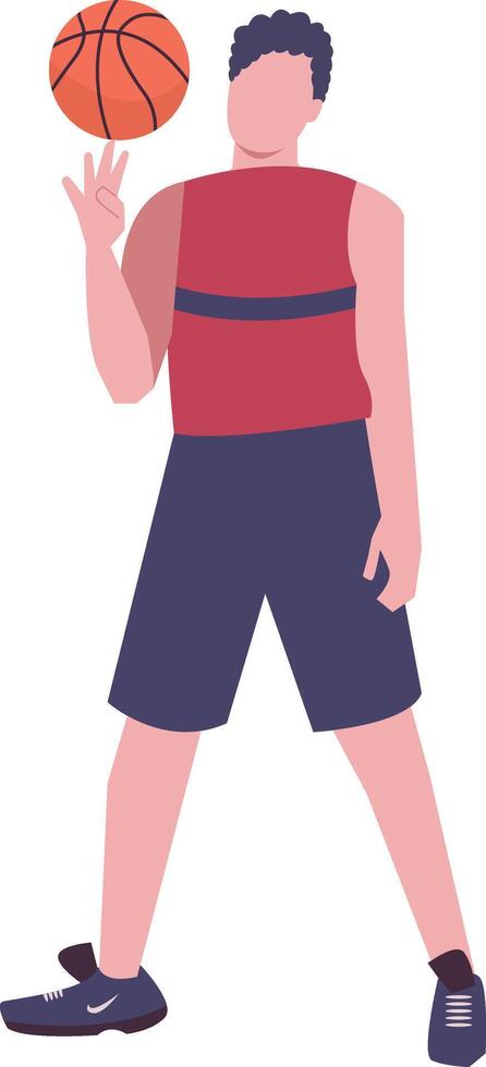 Men Basketball Player in Freestyle Pose vector
