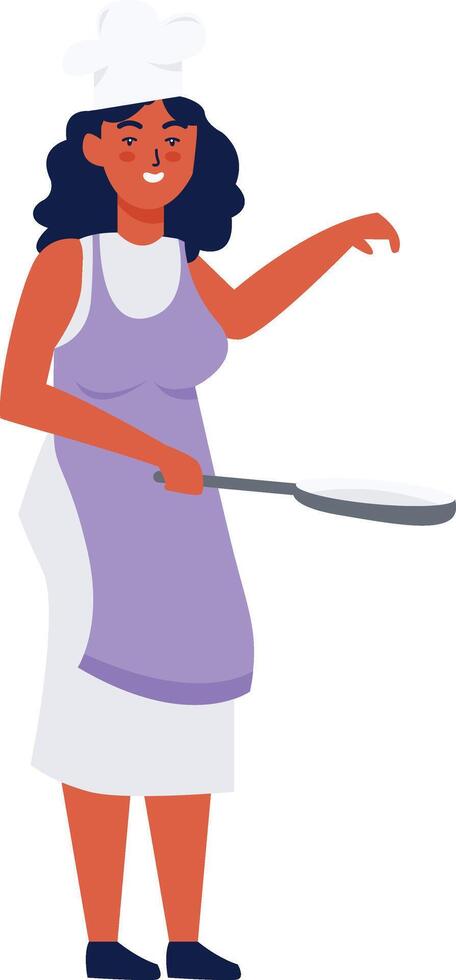 Girl Chef with Purple Apron vector