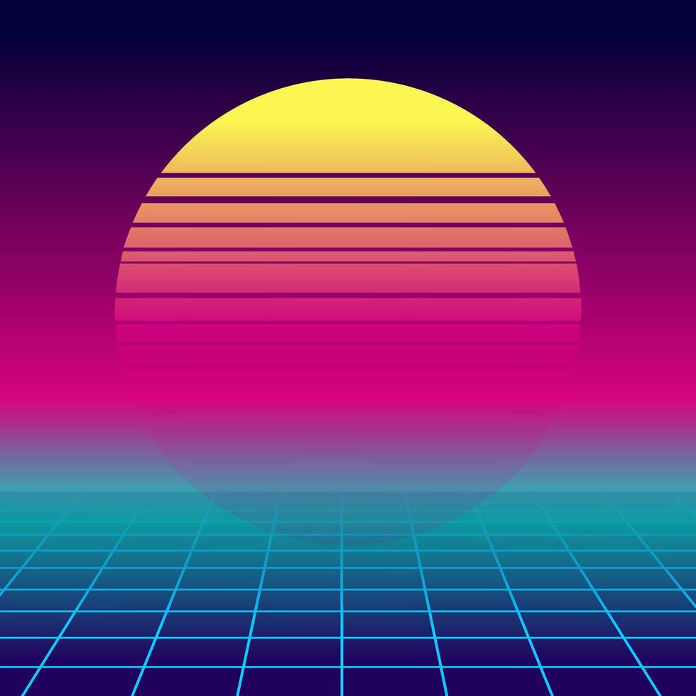 Gradient Illustration Design With Vaporwave Style vector