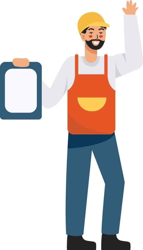 Male Construction Illustration with Cartoon Design vector