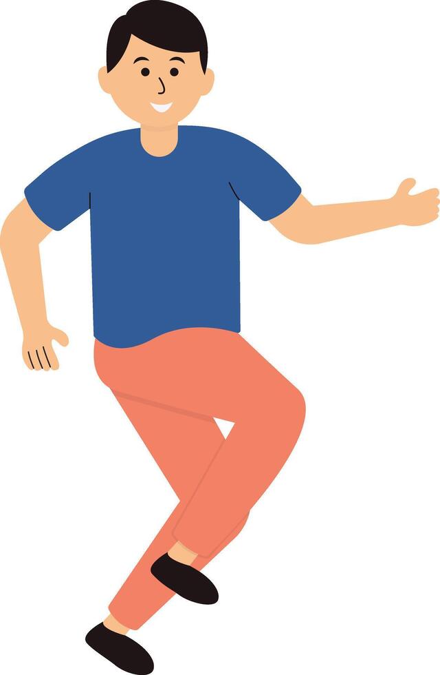 Happy Male Jumping in Casual Clothes vector