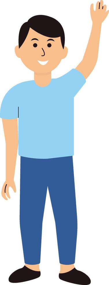 Happy Male Jumping in Casual Clothes vector