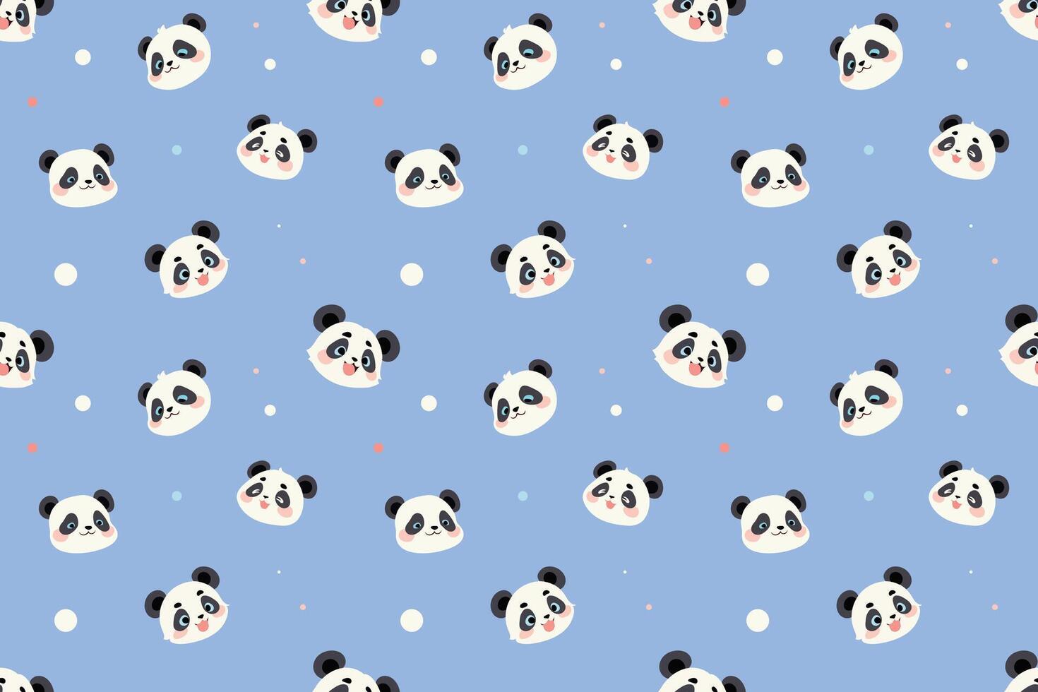 a panda bear pattern on a blue background vector