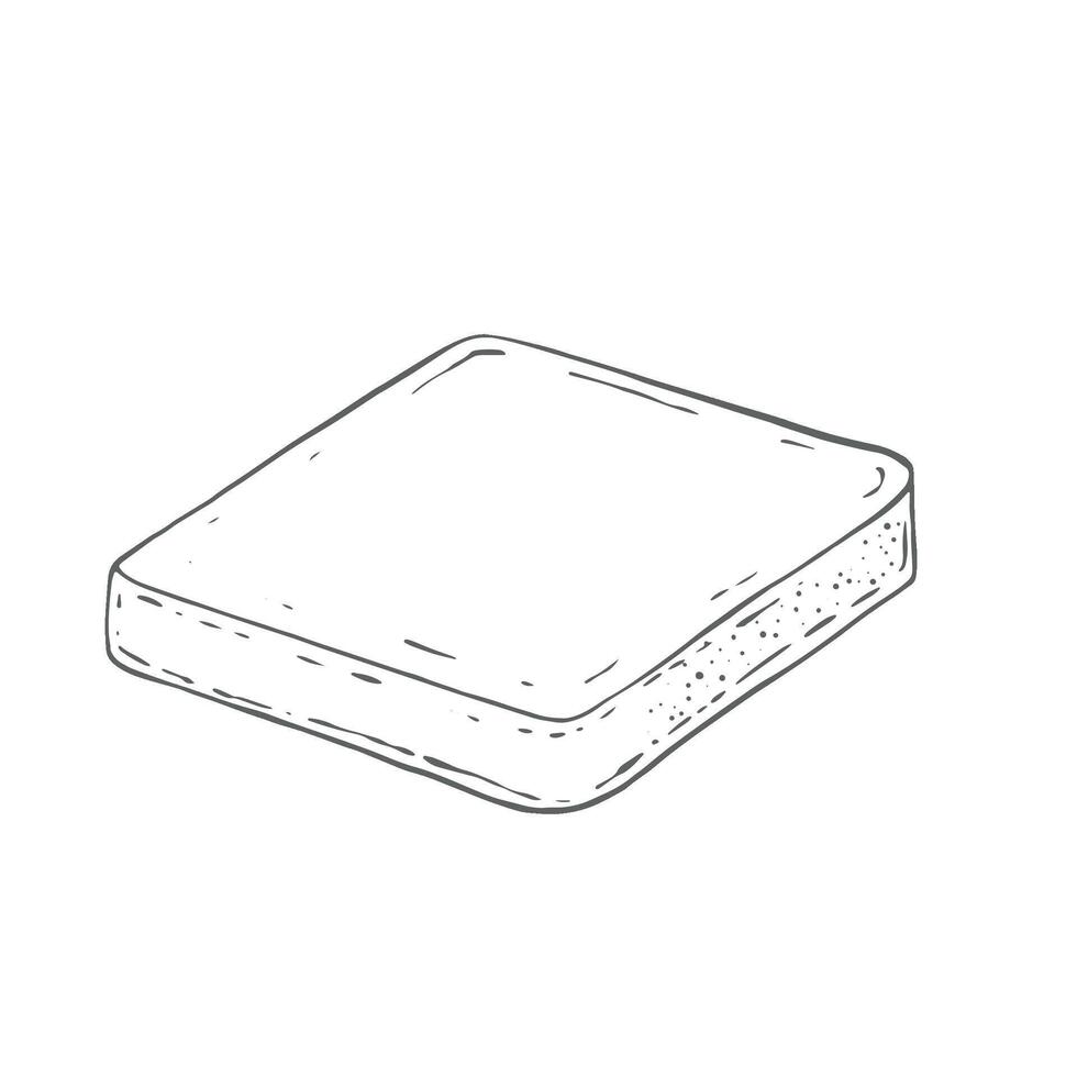 Slice of toasted bread, toast. High quality illustration. Watercolor drawing on a white background. Ingredient for cooking breakfast. Can be used in menus, recipes, cooking vector
