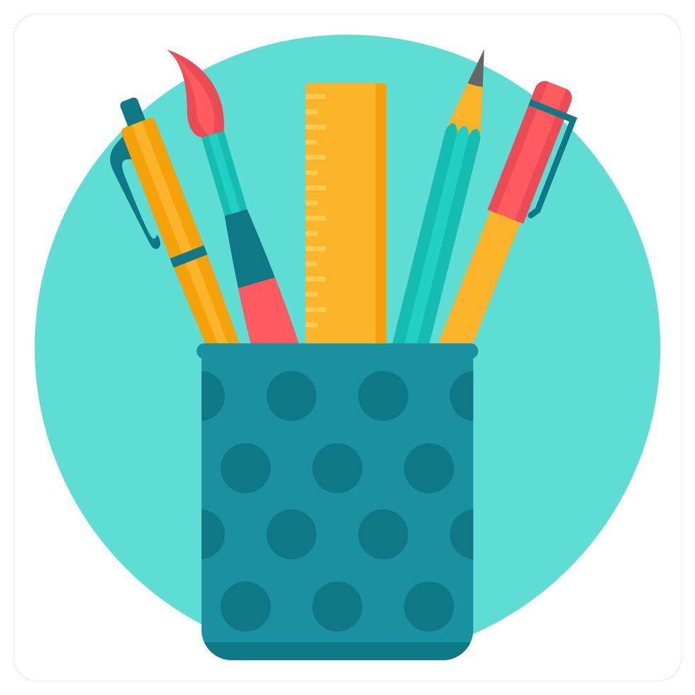 Pencil Box and pencil icon concept vector