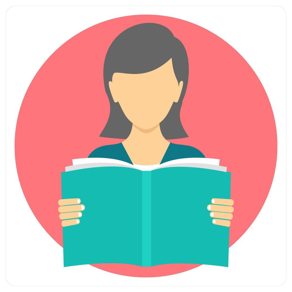 Reading Girl and girl icon concept vector