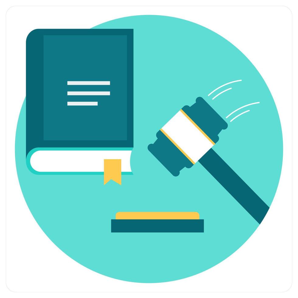 Law and tools icon concept vector