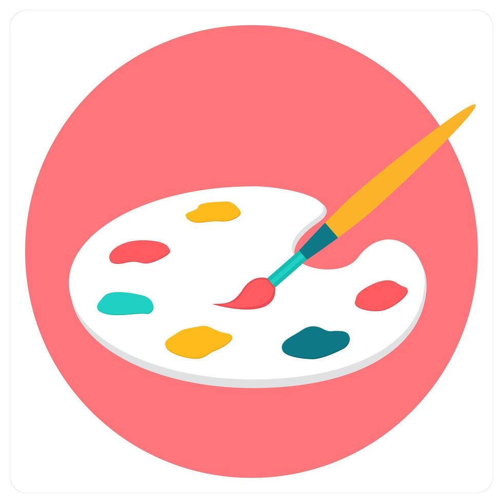 Color Palette and fine art icon concept vector
