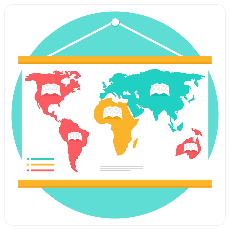 Political Map and world map icon concept vector