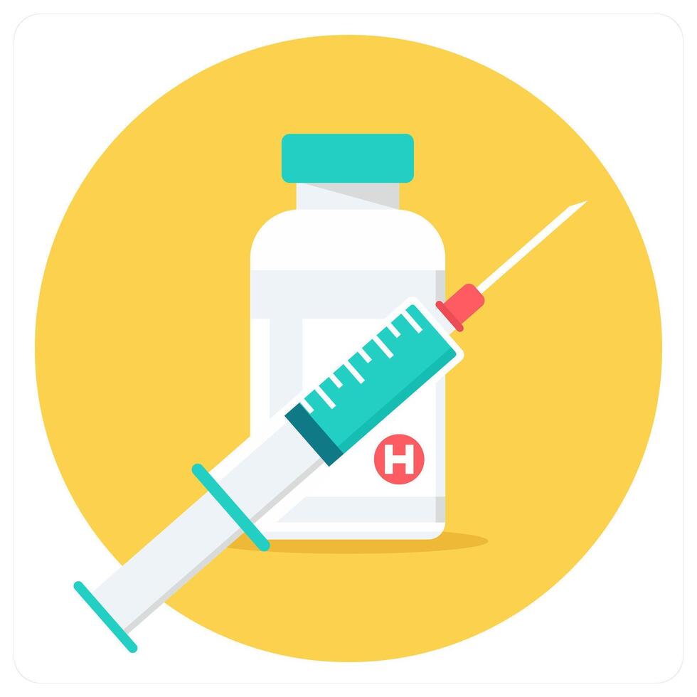 Vaccination and syringe icon concept vector