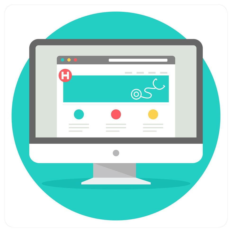 Monitor and heartbeat icon concept vector