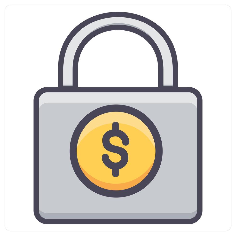 Financial Lock and privacy icon concept vector
