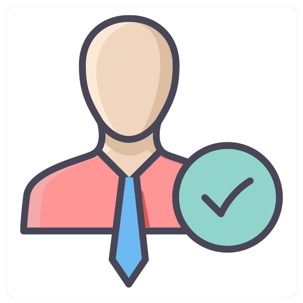Right Employee and right icon concept vector