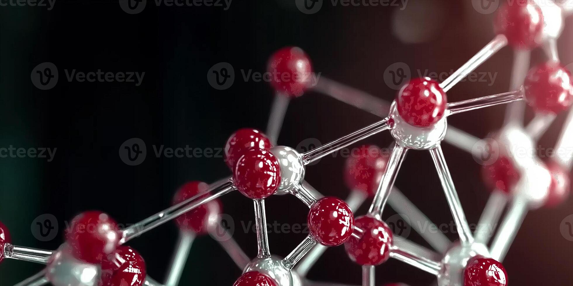 A close up of a red molecule photo