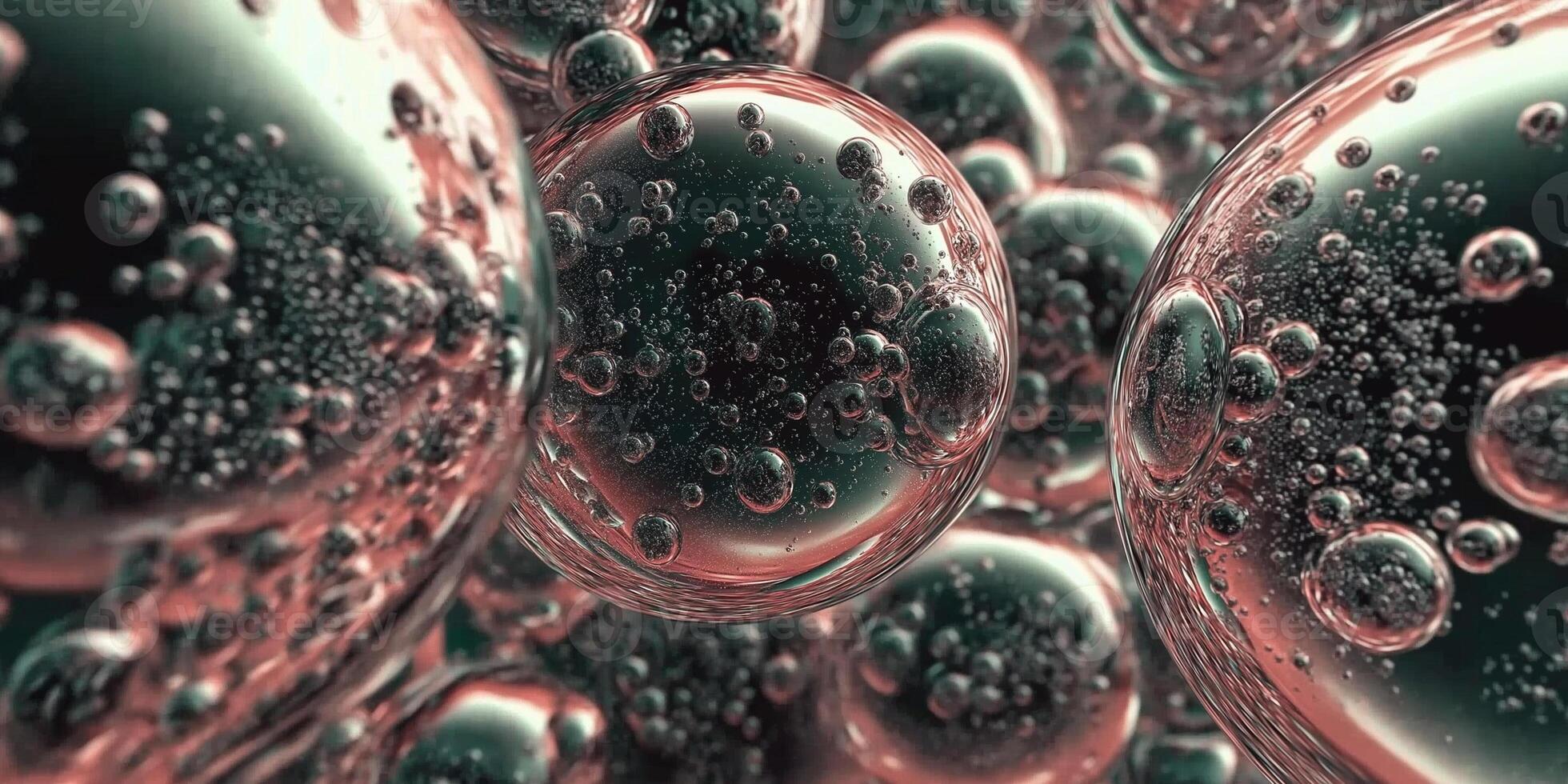 Oil bubbles and bubbles in red and black photo