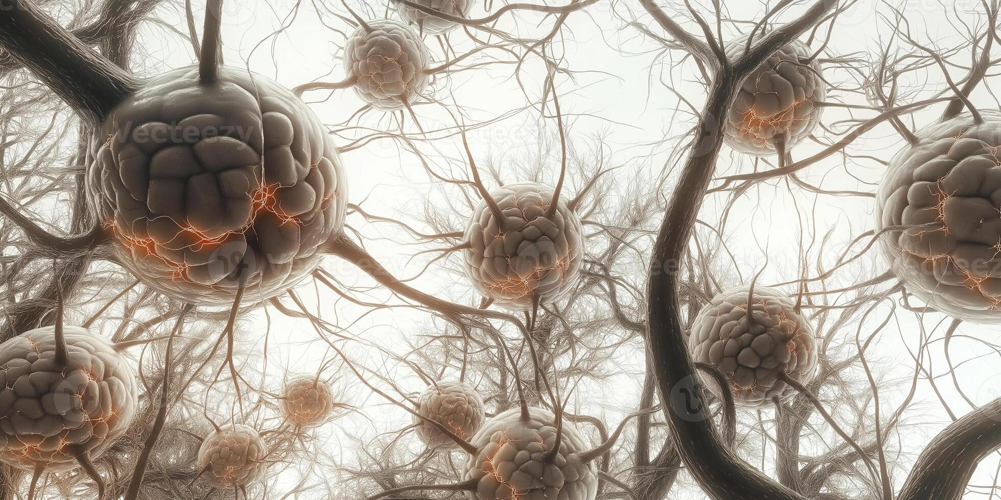 Neural network connections, abstract view photo