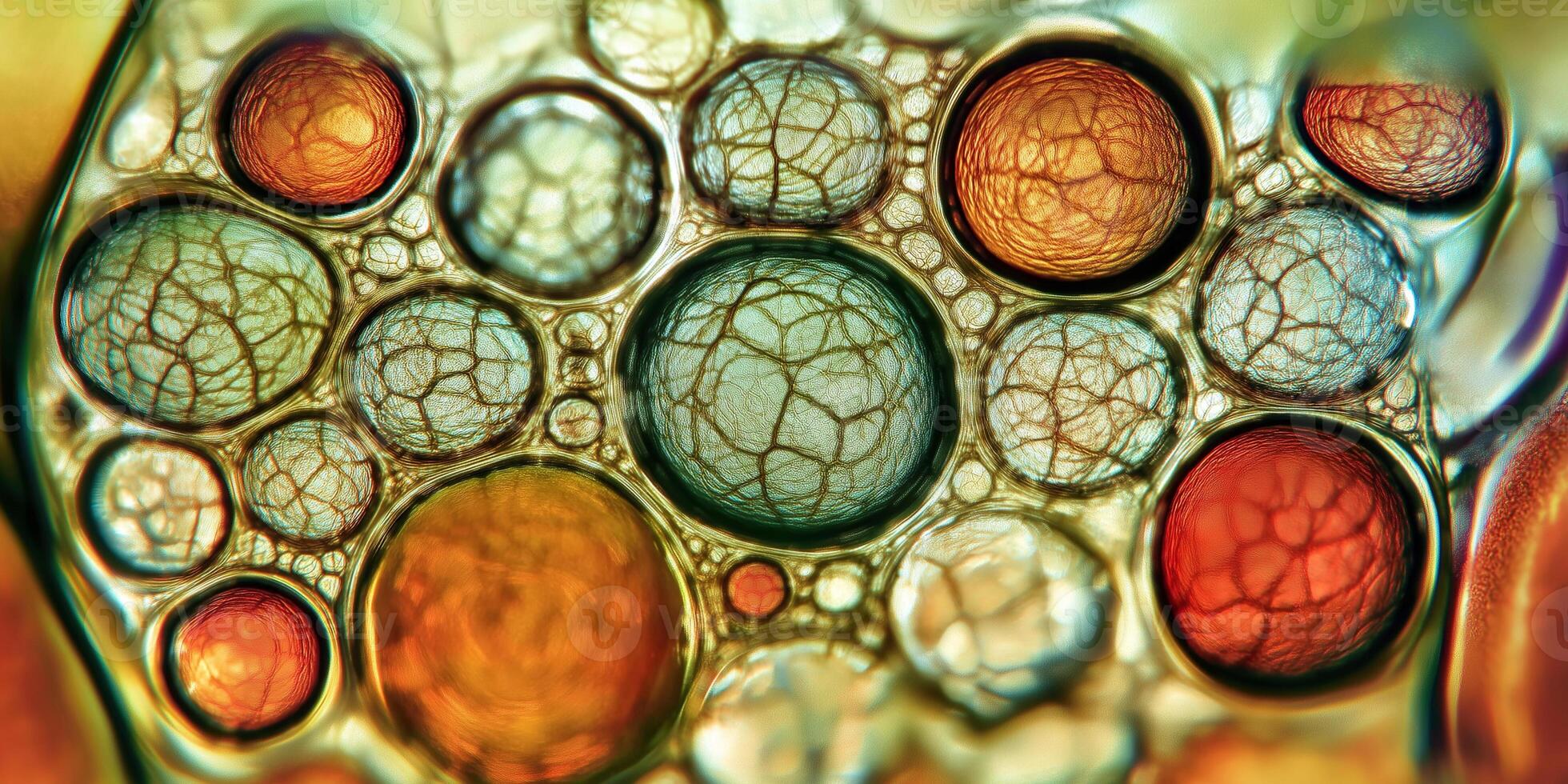 A close up of a colorful glass with many different colored circles photo